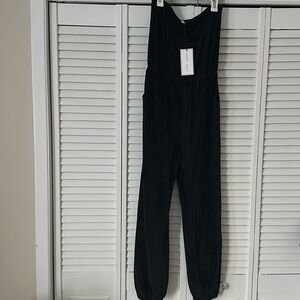 Black velvet jumpsuit